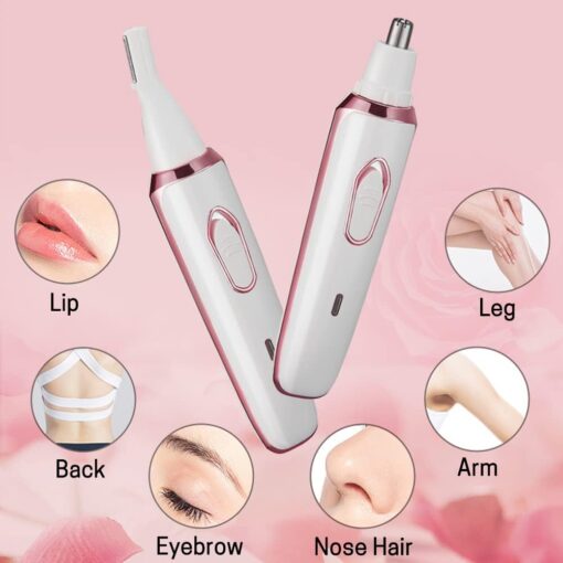 Electric Razors for Women, 4-in-1 Women’s Facial Hair Removal, Face Shaver Ebrow Trimmer Pubic Shaver Bikini Trimmer Portable Ladies Shaver Womens Razors for Shaving